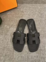 Hermes Slippers In Caviar Leather - Image 6