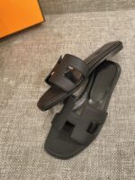 Hermes Slippers In Caviar Leather - Image 7