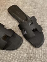 Hermes Slippers In Caviar Leather - Image 8