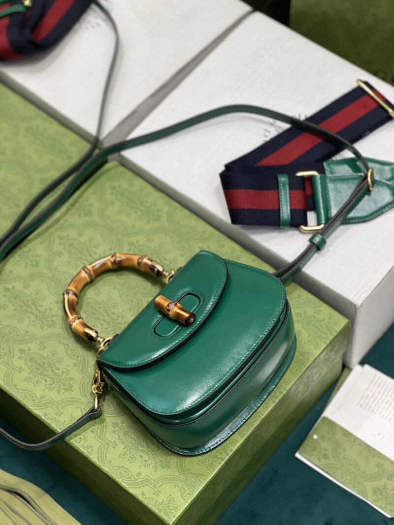 Gucci Top Handle Bag With Bamboo-17*12*7.5&21*15*7CM - Image 3