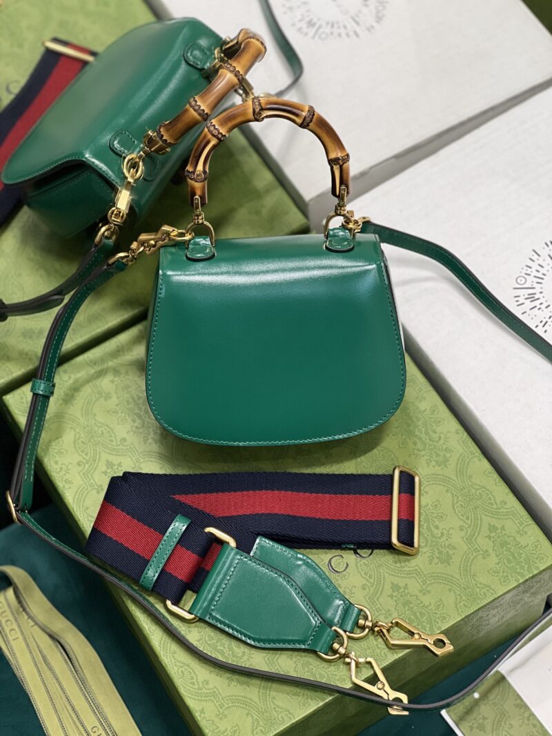 Gucci Top Handle Bag With Bamboo-17*12*7.5&21*15*7CM - Image 9