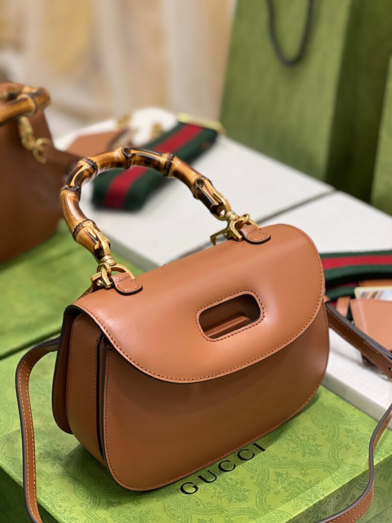 Gucci Top Handle Bag With Bamboo-17*12*7.5&21*15*7CM - Image 2