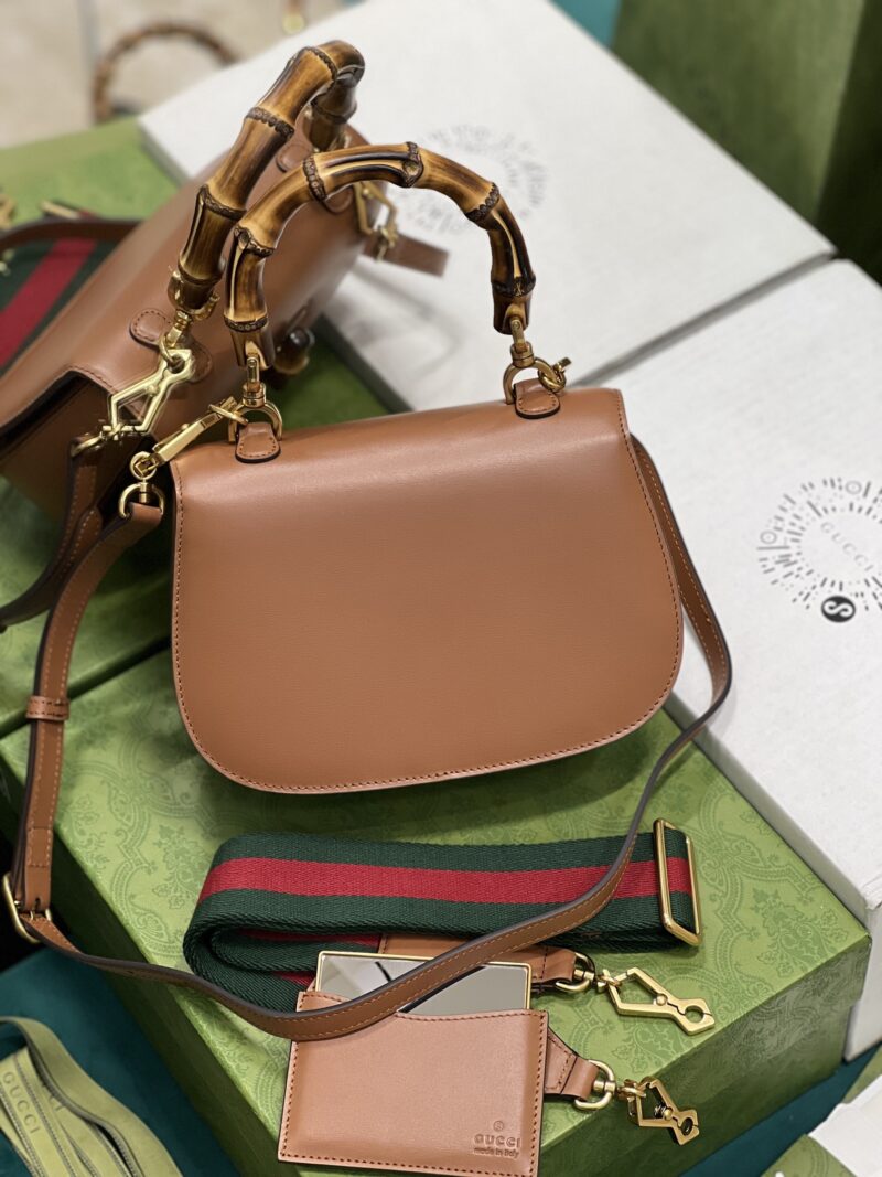 Gucci Top Handle Bag With Bamboo-17*12*7.5&21*15*7CM - Image 3