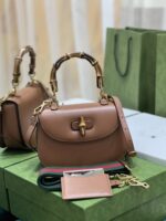 Gucci Top Handle Bag With Bamboo-17*12*7.5&21*15*7CM - Image 5
