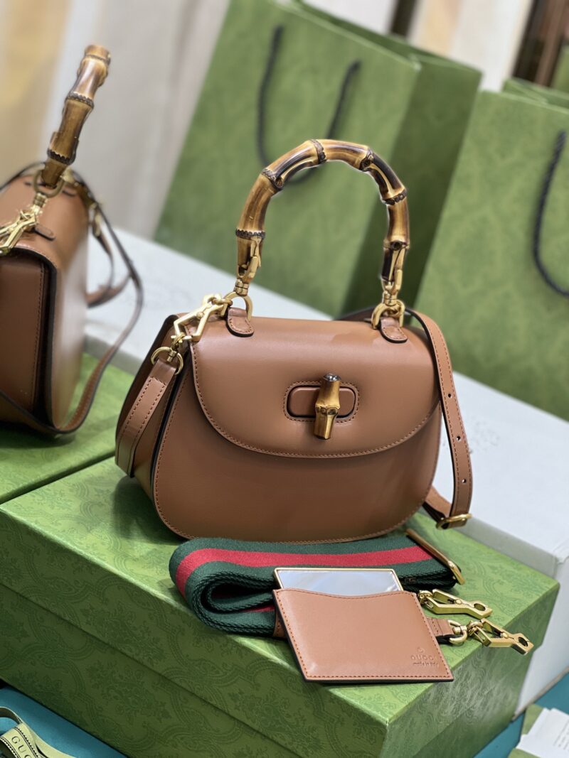 Gucci Top Handle Bag With Bamboo-17*12*7.5&21*15*7CM - Image 7