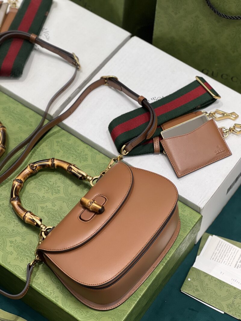Gucci Top Handle Bag With Bamboo-17*12*7.5&21*15*7CM - Image 10