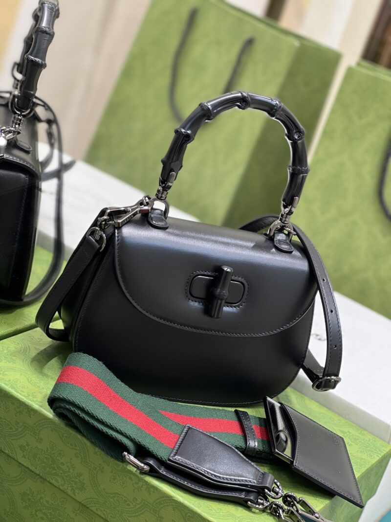 Gucci Top Handle Bag With Bamboo-17*12*7.5&21*15*7CM - Image 3