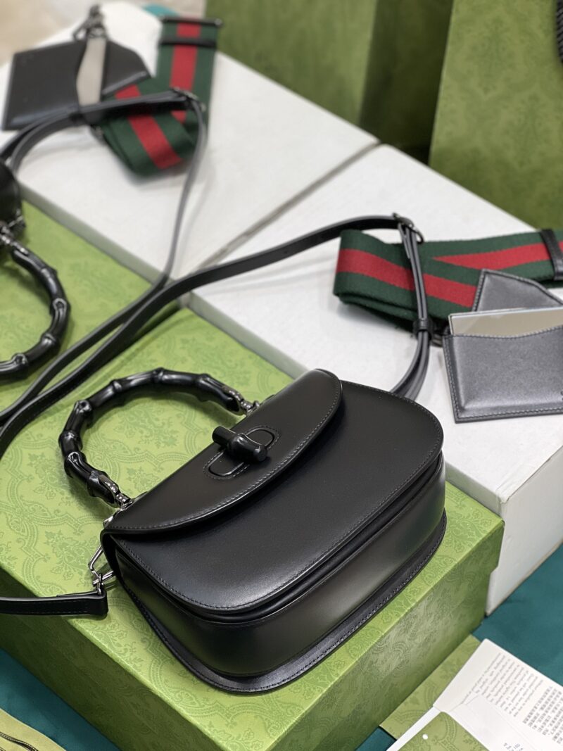 Gucci Top Handle Bag With Bamboo-17*12*7.5&21*15*7CM - Image 4