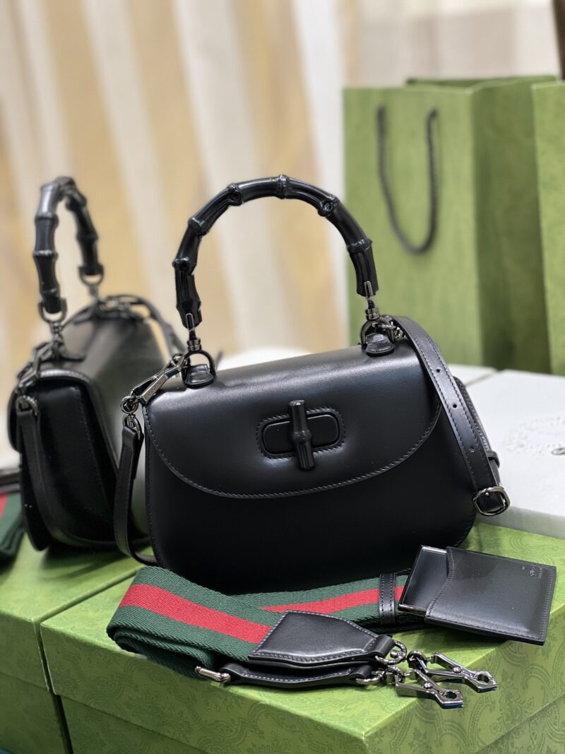 Gucci Top Handle Bag With Bamboo-17*12*7.5&21*15*7CM - Image 5