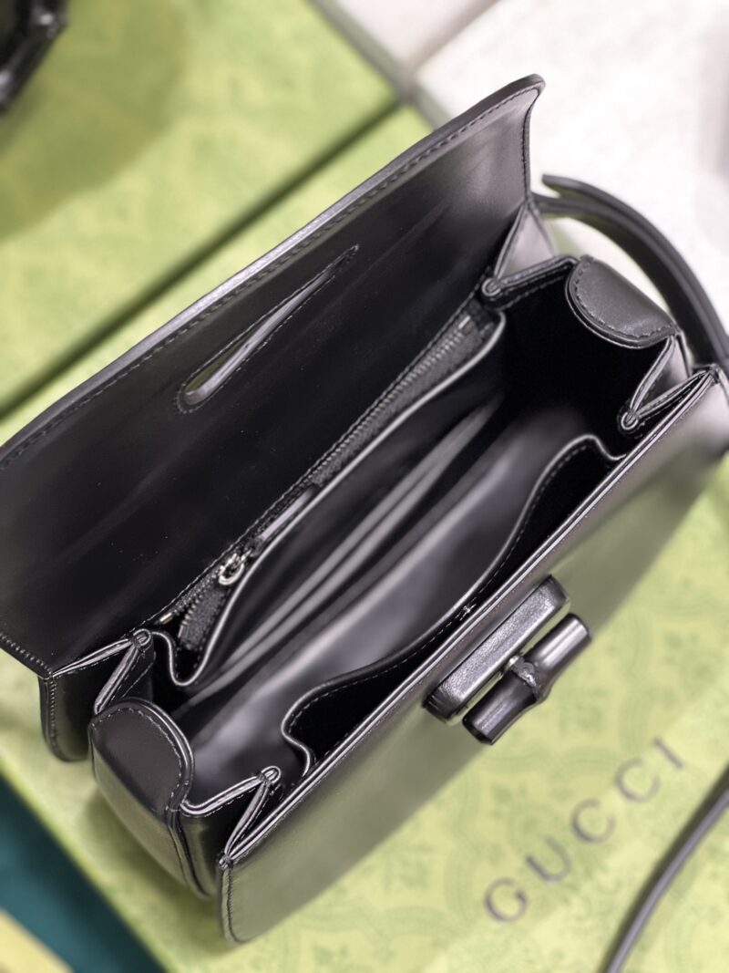 Gucci Top Handle Bag With Bamboo-17*12*7.5&21*15*7CM - Image 9