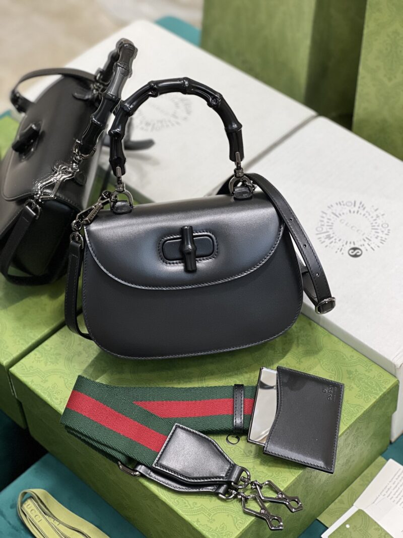 Gucci Top Handle Bag With Bamboo-17*12*7.5&21*15*7CM - Image 8