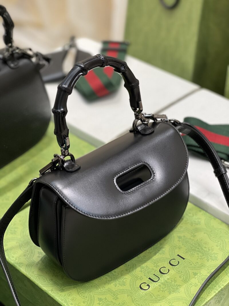 Gucci Top Handle Bag With Bamboo-17*12*7.5&21*15*7CM - Image 10
