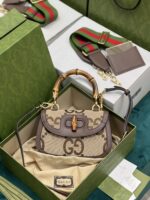 Gucci Top Handle Bag With Bamboo-17*12*7.5&21*15*7CM - Image 5