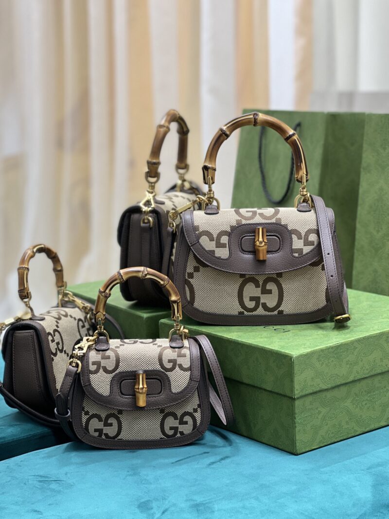 Gucci Top Handle Bag With Bamboo-17*12*7.5&21*15*7CM - Image 6