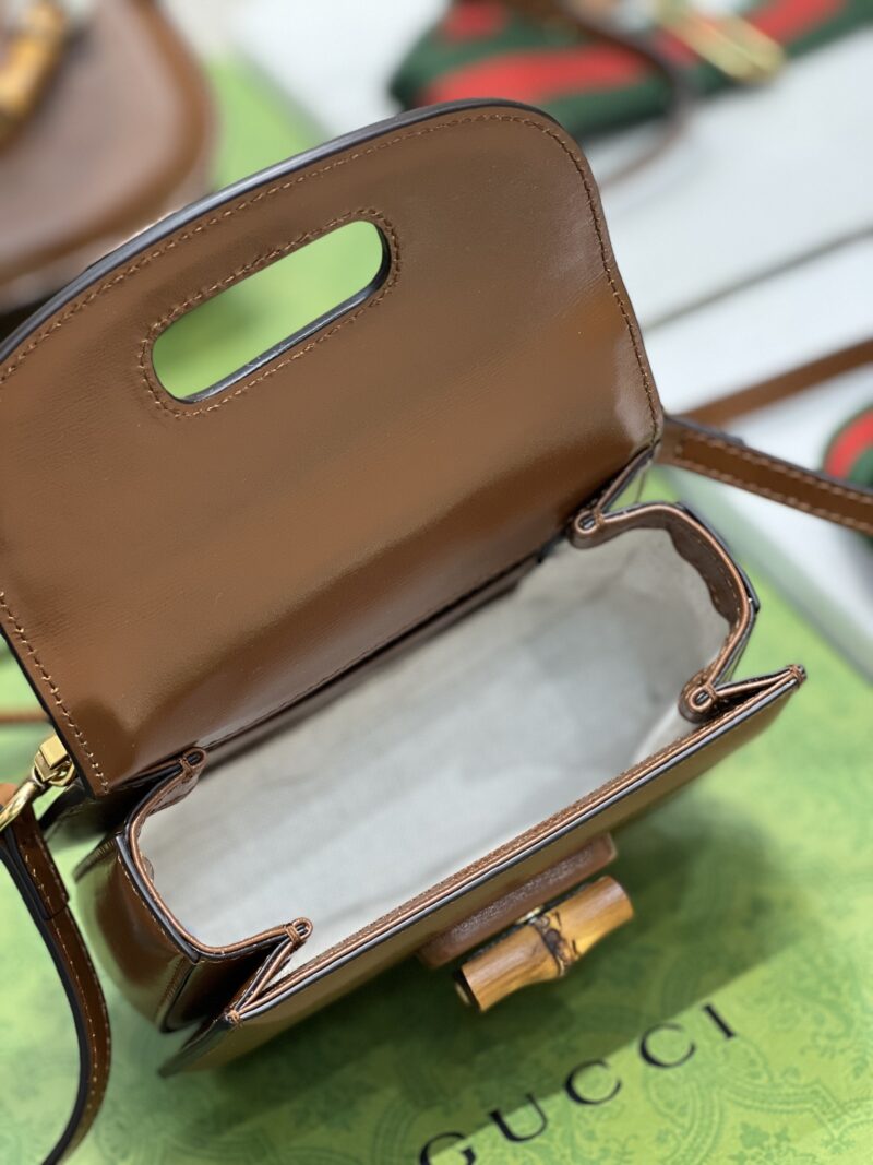 Gucci Top Handle Bag With Bamboo-17*12*7.5&21*15*7CM - Image 4
