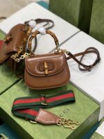 Gucci Top Handle Bag With Bamboo-17*12*7.5&21*15*7CM - Image 3