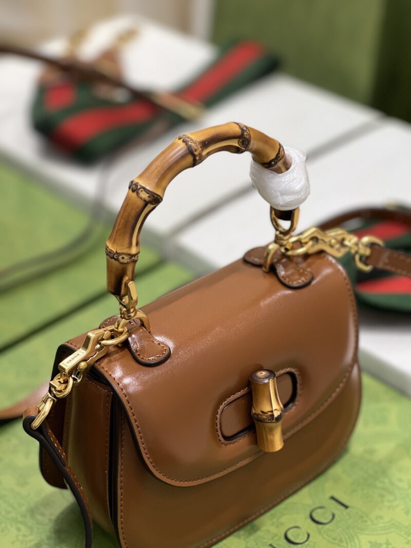 Gucci Top Handle Bag With Bamboo-17*12*7.5&21*15*7CM - Image 6