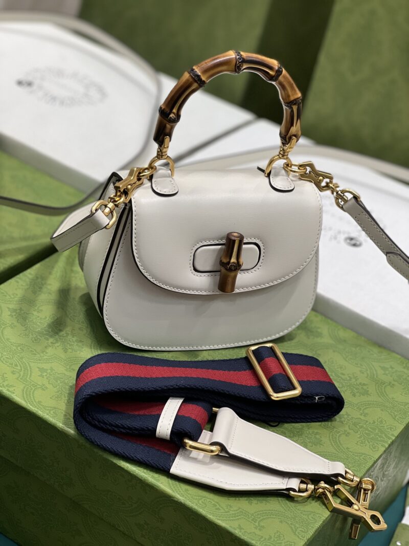 Gucci Top Handle Bag With Bamboo-17*12*7.5&21*15*7CM - Image 3