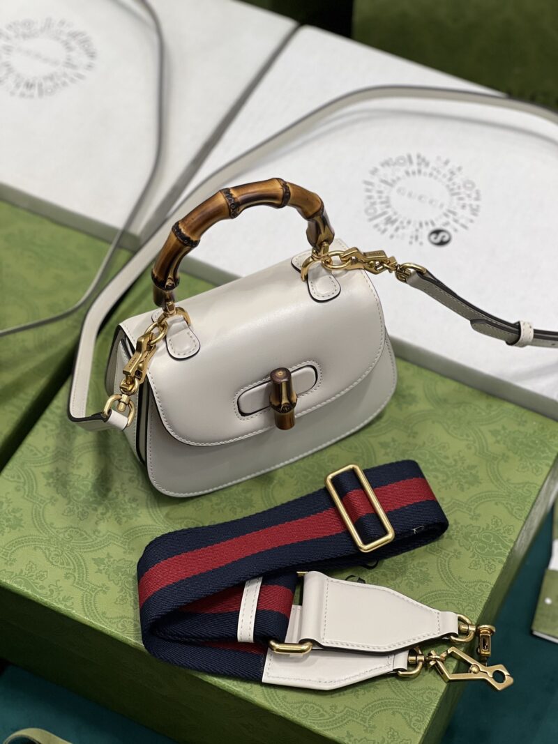 Gucci Top Handle Bag With Bamboo-17*12*7.5&21*15*7CM - Image 5