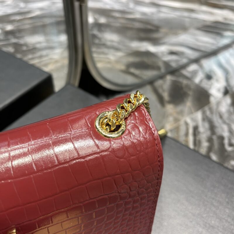 YSL Kate Medium With Tassle In Crocodile Leather-20x13.5x5.5cCM - Image 9