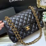 Ch@nel Flap Bag-Cavir Leather-Gold-30CM