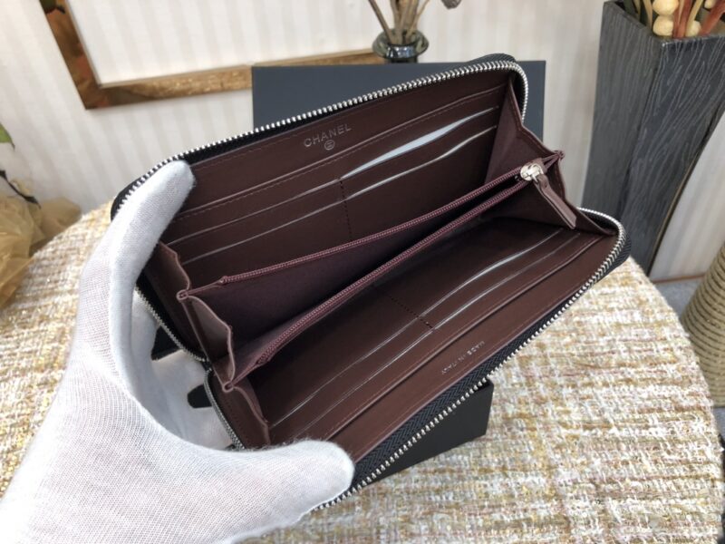 Ch@nel Wallet-Silver Hardware-19*10CM - Image 4