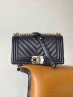 Ch@nel Boy Bag-Caviar-25CM