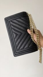 Ch@nel Boy Bag-Caviar-25CM - Image 6