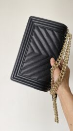 Ch@nel Boy Bag-Caviar-25CM - Image 7