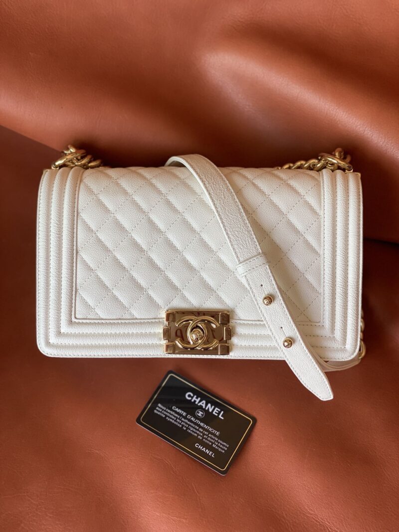 Ch@nel Boy Bag-Caviar-25CM - Image 3