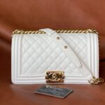 Ch@nel Boy Bag-Caviar-25CM