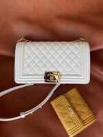 Ch@nel Boy Bag-Caviar-25CM - Image 6