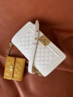 Ch@nel Boy Bag-Caviar-25CM - Image 8