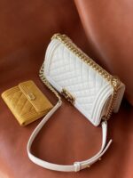 Ch@nel Boy Bag-Caviar-25CM - Image 9