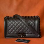 Ch@nel Boy Bag-Caviar-25CM