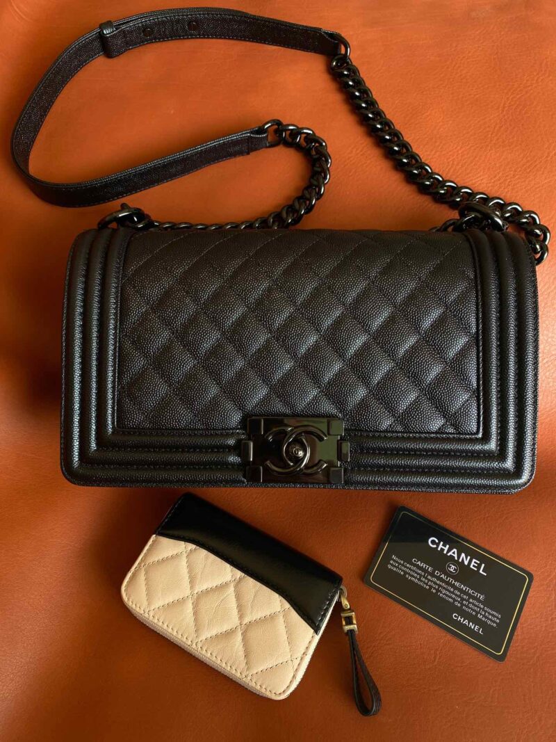 Ch@nel Boy Bag-Caviar-25CM - Image 4