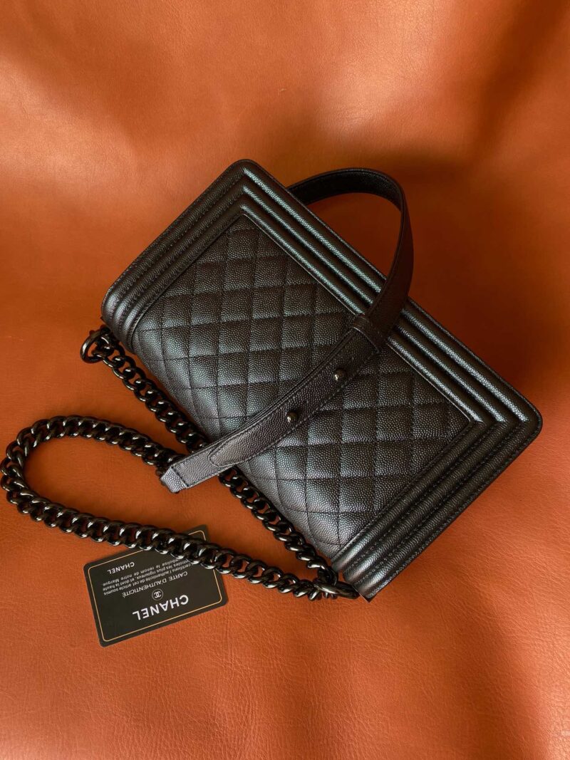 Ch@nel Boy Bag-Caviar-25CM - Image 8