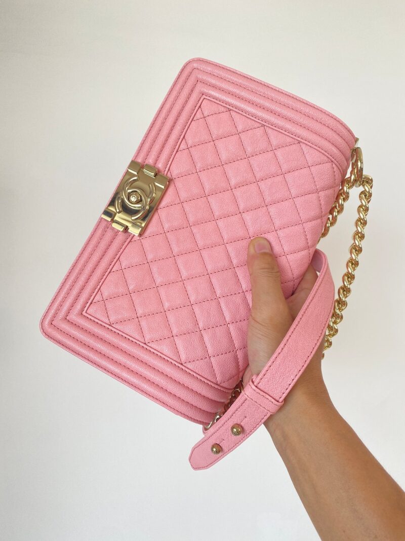 Ch@nel Boy Bag-Caviar-25CM - Image 3