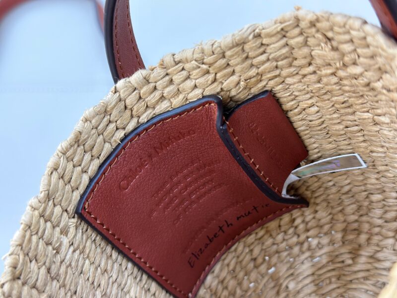 Chloé Mini Horse Medal Basket In Natural Fibers-14x12.5x14CM - Image 9