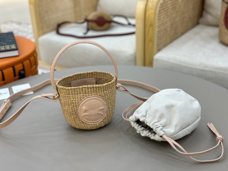 Chloé Mini Horse Medal Basket In Natural Fibers-14x12.5x14CM - Image 6