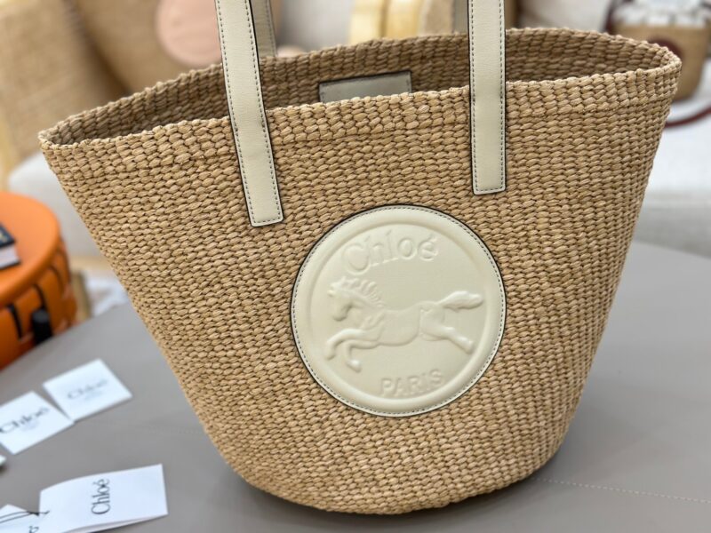 Chloé Horse Medal Basket In Natural Fibers-46*27*30CM - Image 3