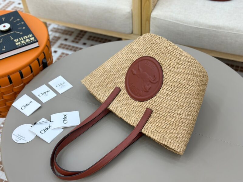 Chloé Horse Medal Basket In Natural Fibers-46*27*30CM - Image 4
