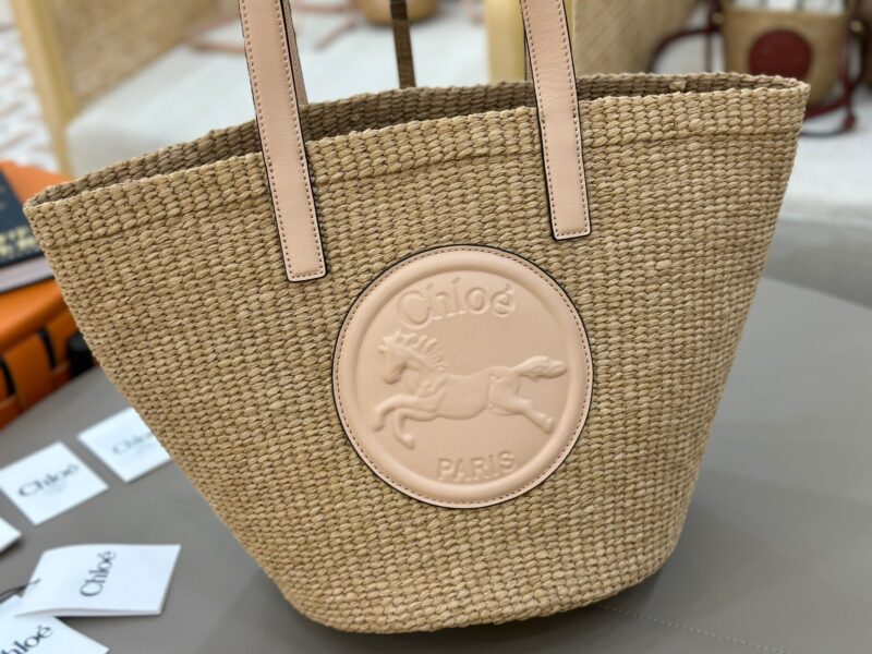Chloé Horse Medal Basket In Natural Fibers-46*27*30CM - Image 3