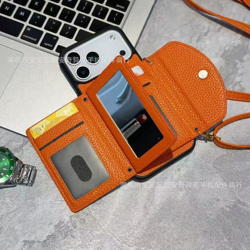 Designer side cardholder with mirror inside phonecase(available in Iphone7-17PM) - Image 2