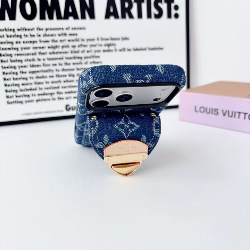 Designer Denim phonecase cardholder(available in iPhone13-17Pro max) - Image 5