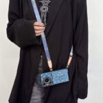 Designer Denim phonecase cardholder with mirror(available in iPhone14-17Pro max,Huawei mate, Xiaomi) - Image 3