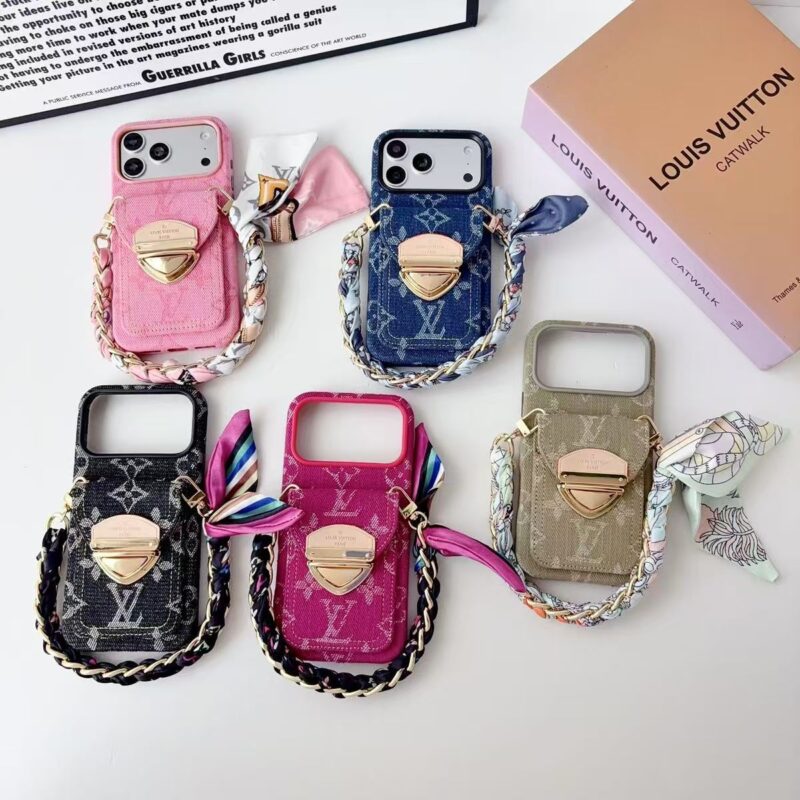 Designer Denim phonecase cardholder(available in iPhone13-17Pro max) - Image 3