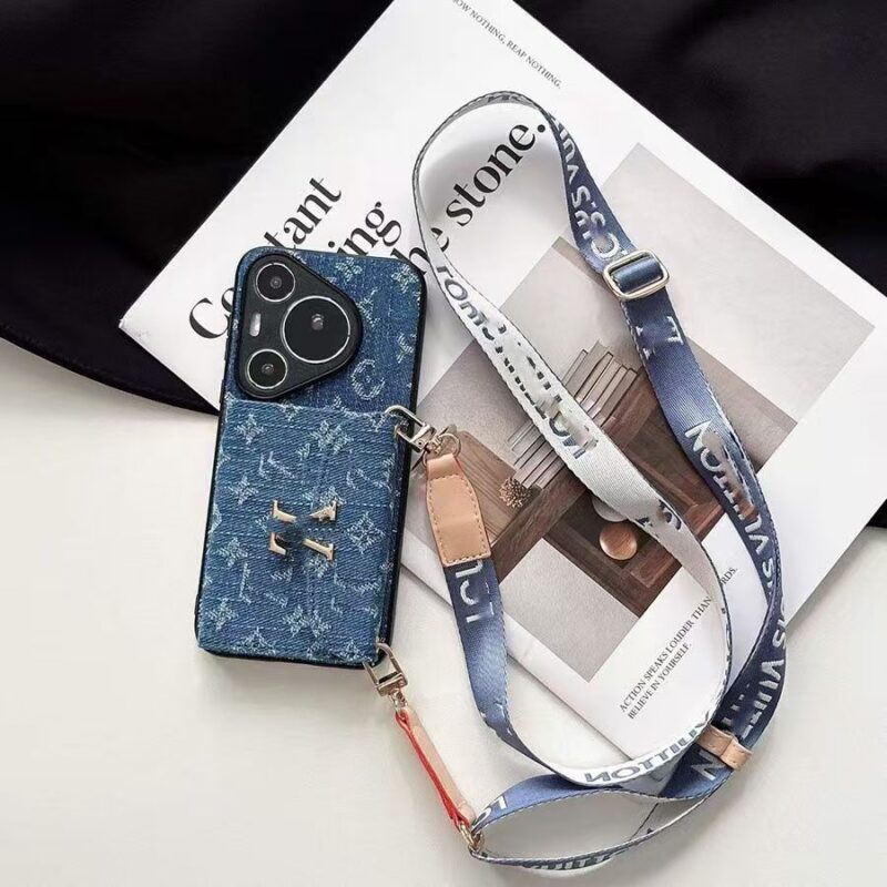 Designer Denim phonecase cardholder with mirror(available in iPhone14-17Pro max,Huawei mate, Xiaomi) - Image 2