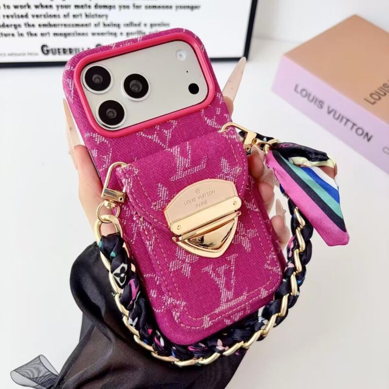 Designer Denim phonecase cardholder(available in iPhone13-17Pro max) - Image 4