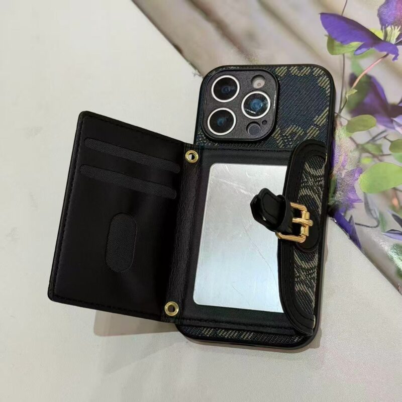 Designer phonecase cardholder with mirror inside(available in Iphone/Samsung/Oppo/vivo/xiaomi) - Image 3